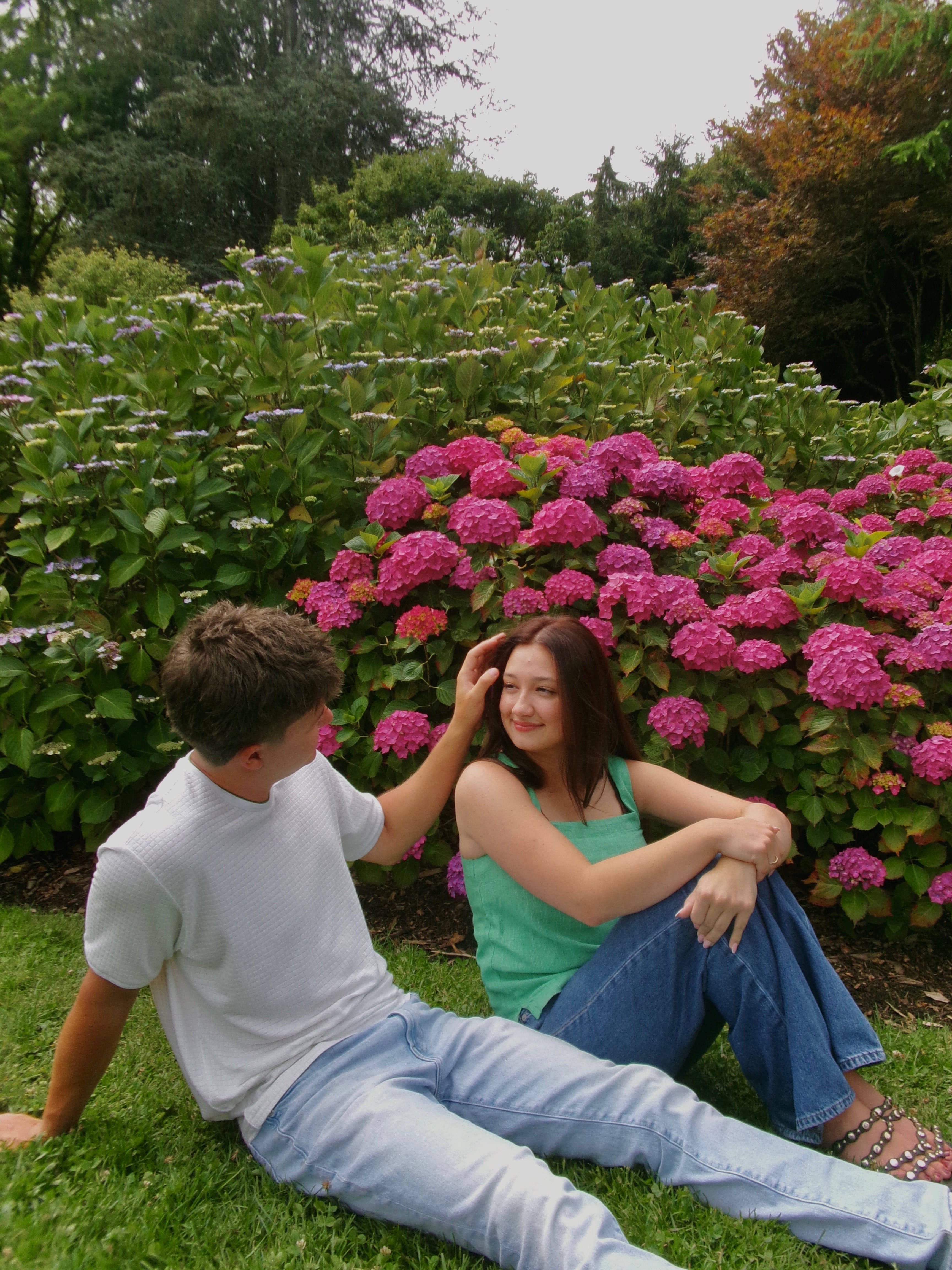 Couple photo with soft depth and natural framing