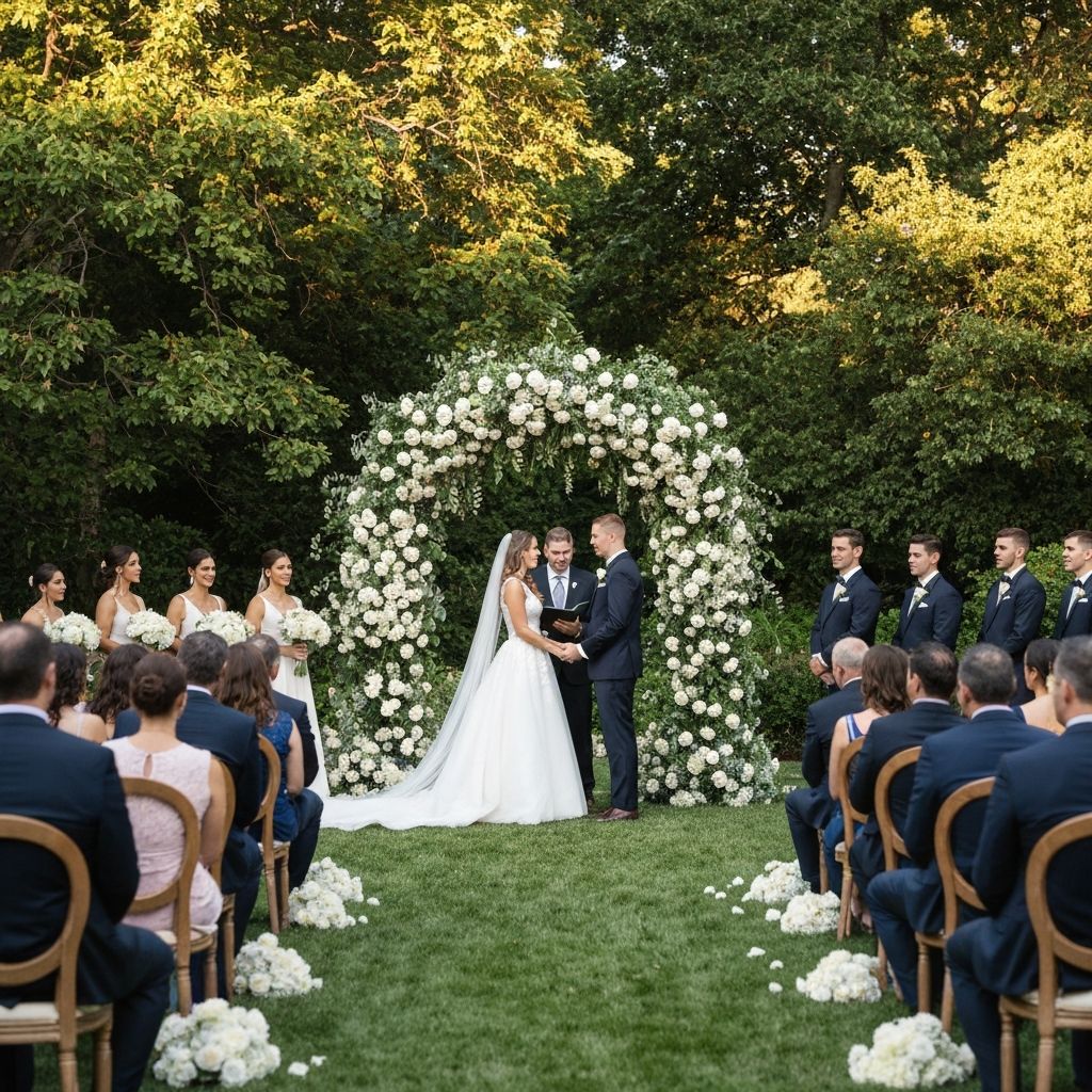 Elegant outdoor garden wedding ceremony